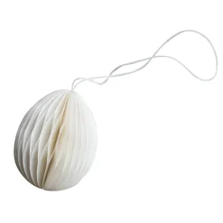 Décoration de Pâques en papier Ovoid 7 cm, White