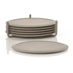 Dessous de verre avec support Singles, lot de 6, Taupe