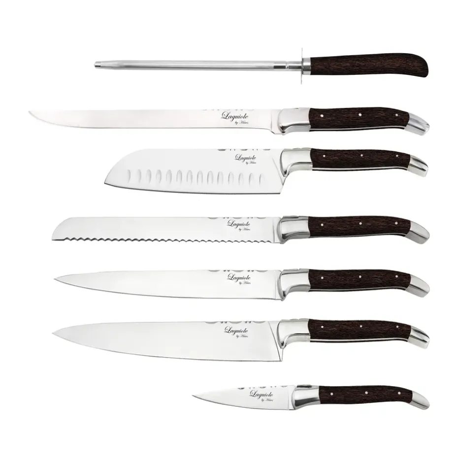 Ensemble de couteaux de chef Laguiole By Hâws 7 pièces, Wengé