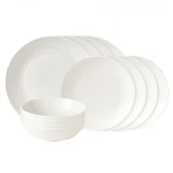 Ensemble d'assiettes Maze 12 pièces, blanc