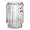 Ernst Vase en verre rainuré transparent, Ø19,5 cm x h28 cm