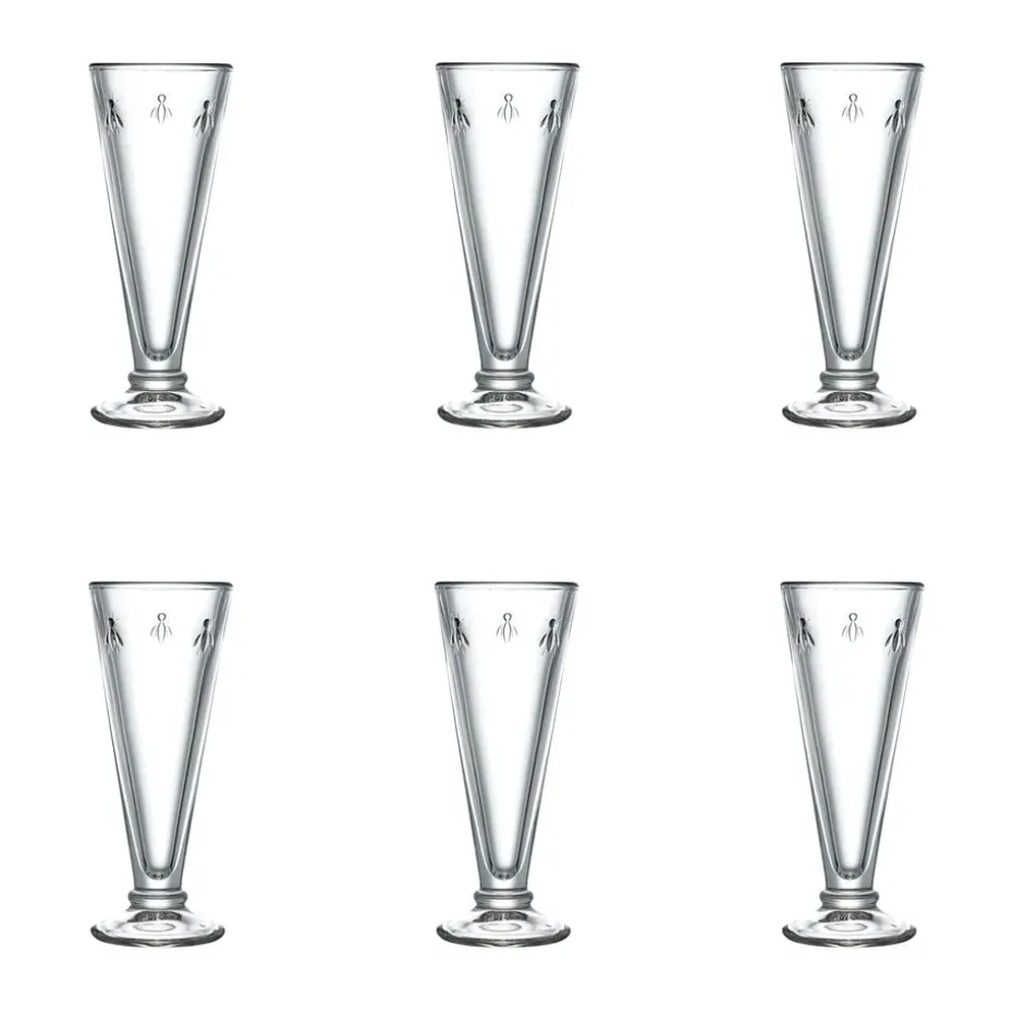 Flûte à champagne Abeille 15 cl, lot de 6, Transparent