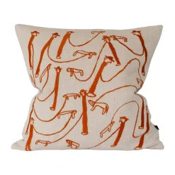 Housse de coussin Dog Walk 48x48 cm, Natur-orange
