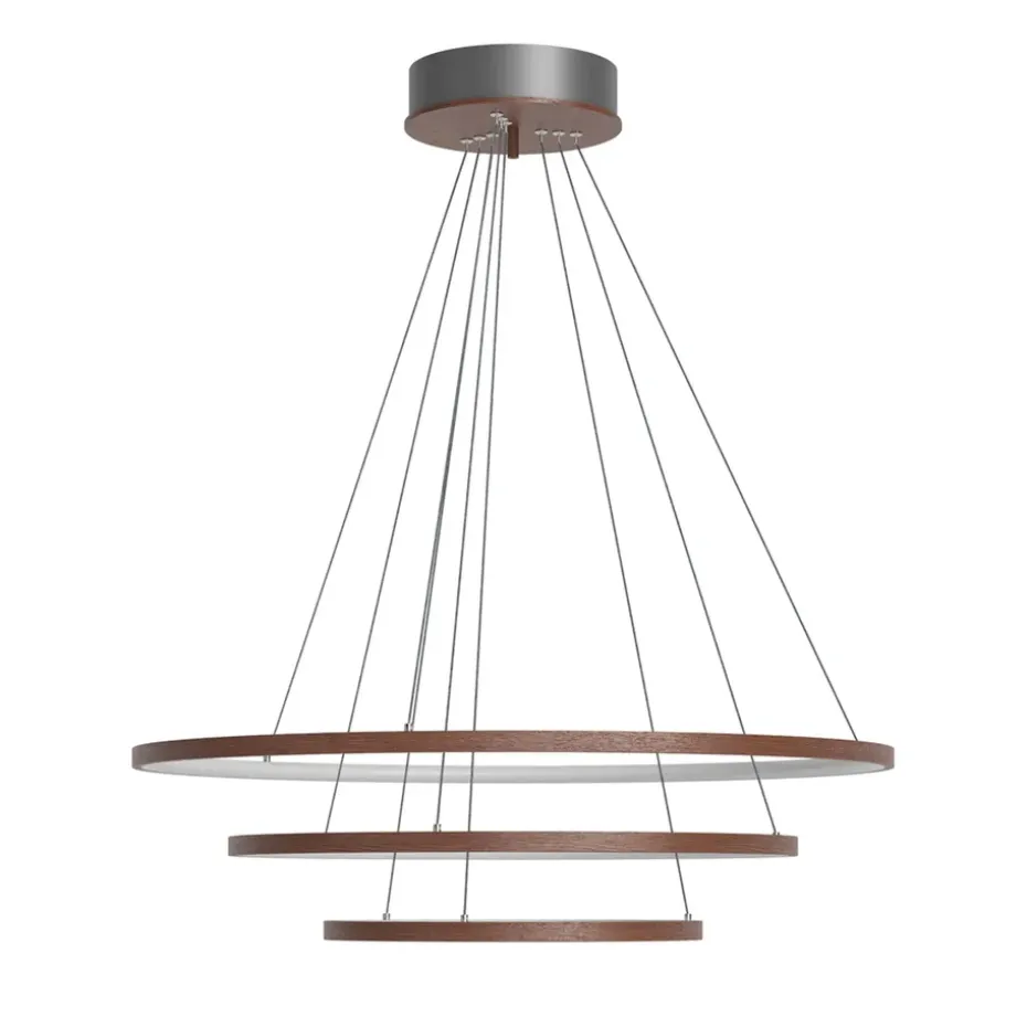 Lampe de plafond Trione Ø80 cm, Noyer