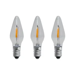 Lampe de rechange E10 LED filament soft glow lot de 3, 0,5W 1900K non dimmable