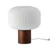 Lampe de table Fair 34,5 cm, Verre givré-frêne teinté foncé