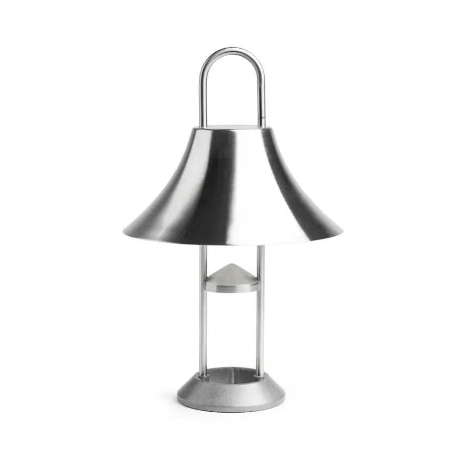 Lampe de table portable Mousqueton, Brushed stainless steel