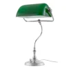 Lampe Lampe de table Bankir, Plaqué nickel-vert