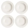 Lot de 4 assiettes creuses Kalk 23cm, blanc