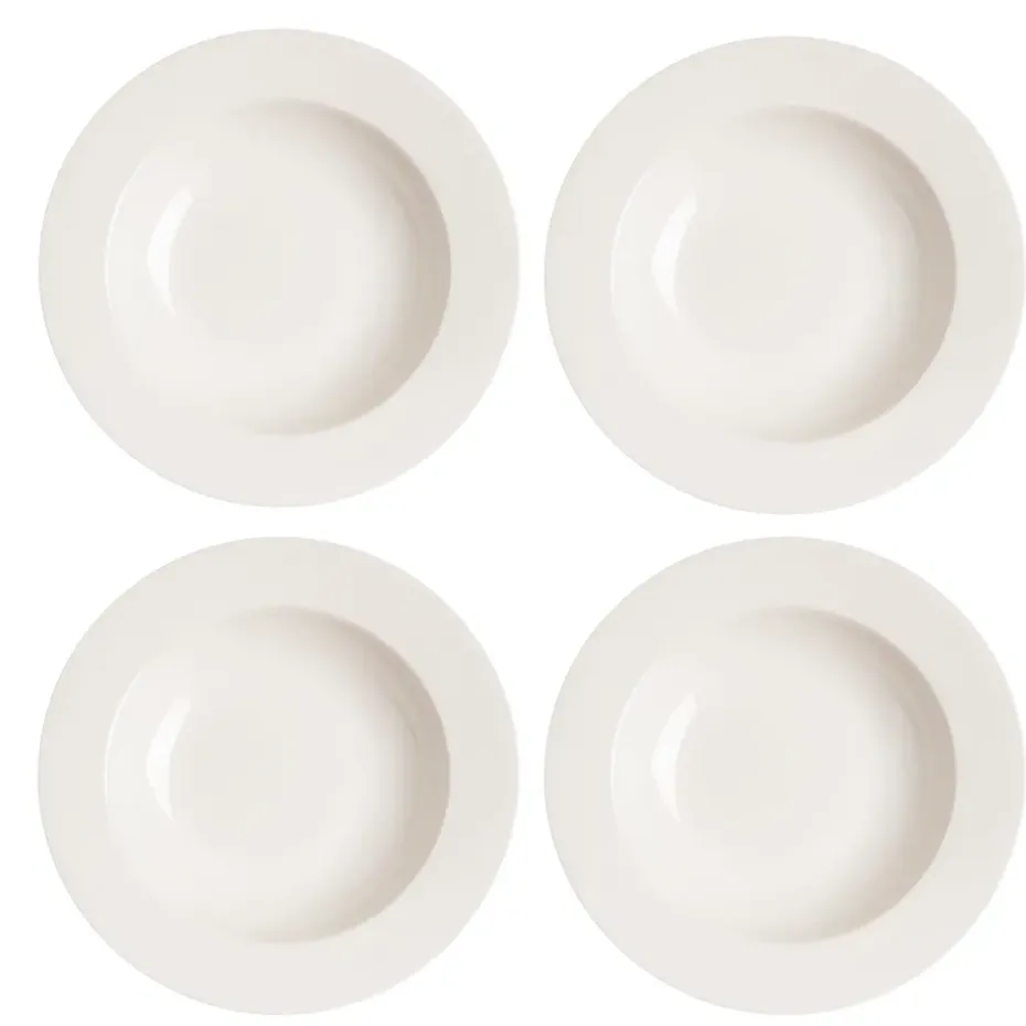 Lot de 4 assiettes creuses Kalk 23cm, blanc