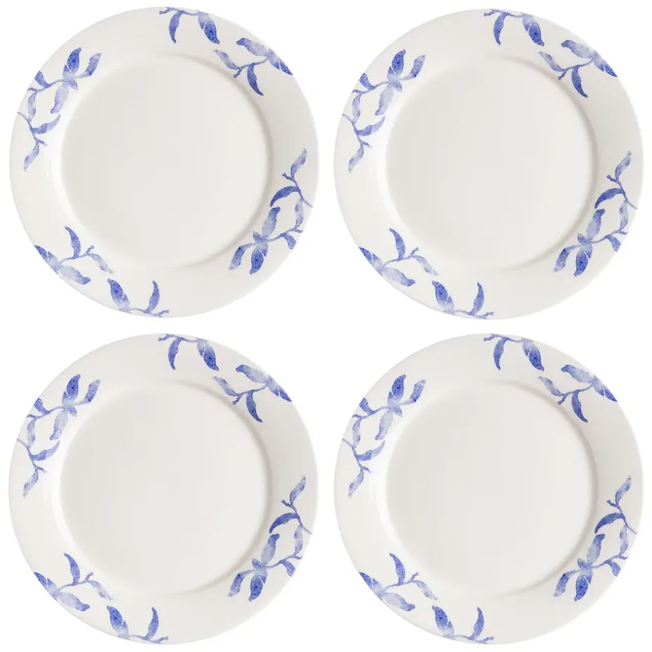 Lot de 4 assiettes Havspil 28cm, bleu-blanc