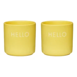 Lot de 2 coquetiers Design Letters, Hello-yellow