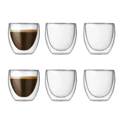 Lot 6 verres Pavina double paroi, 0,08 L