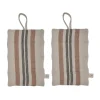 Maniques en lin, lot de 2, Caramel