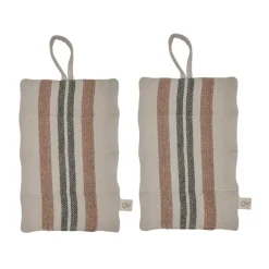Maniques en lin, lot de 2, Caramel
