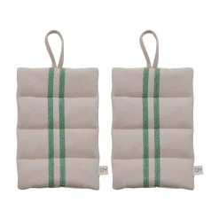 Maniques en lin, lot de 2, Vert