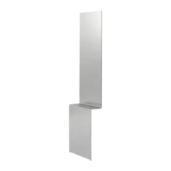 Miroir mural Pleat, Acier poli, 227x57 cm