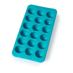 Moule à glaçons rond en silicone avec couvercle Lékué, Turquoise