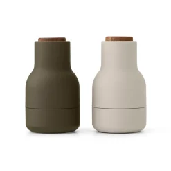 Moulin à épices Bottle Grinder Small, lot de 2, Hunting green-beige-noyer