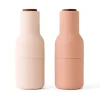 Moulin à poivre et à sel Bottle Grinder lot de 2, Nudes (couvercle en noyer)