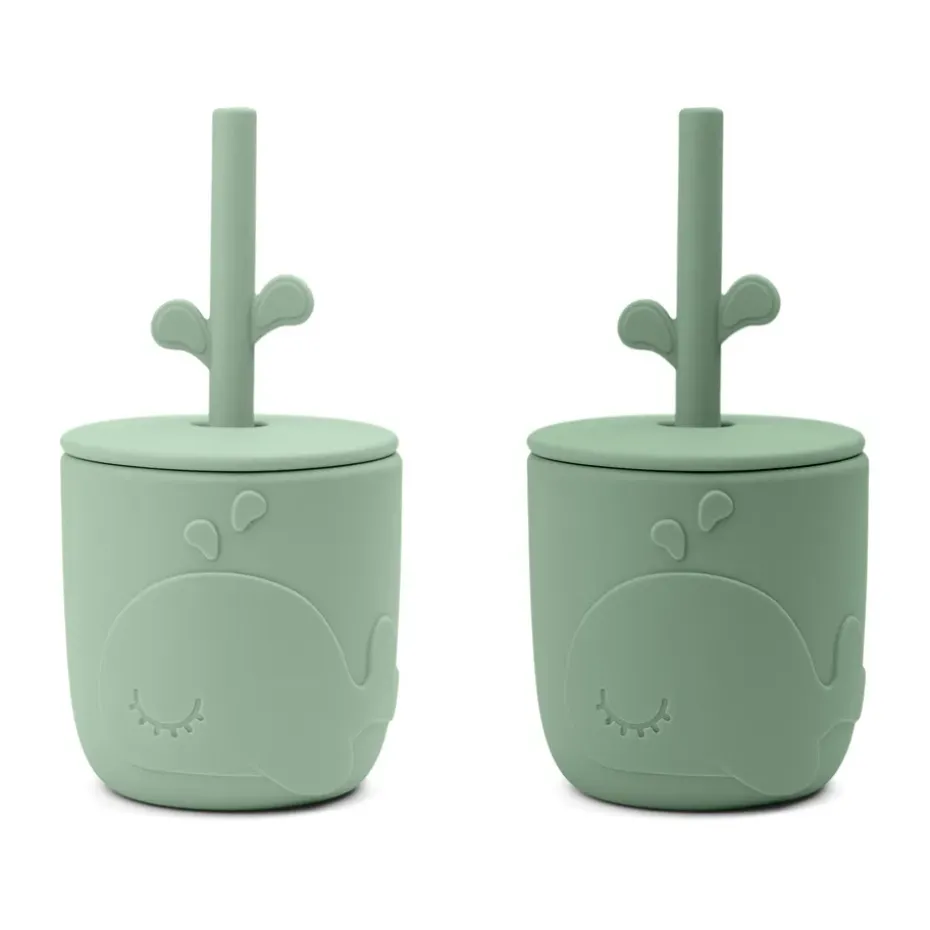 Mug Wally avec paille peekaboo, lot de 2, Vert