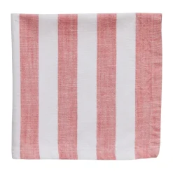 Olivia serviette en coton 40x40 cm, Off White-Dark Coral