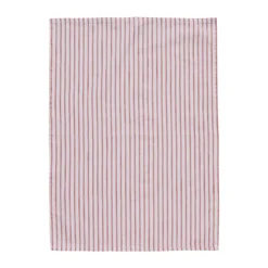 Olivia torchon de cuisine à rayures fines 50x70 cm, Off White-Dark Coral