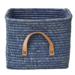 Panier de rangement Rice raffia, Bleu