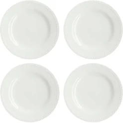 Petite assiette Dots 22cm Lot de 4, Blanc cassé