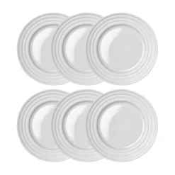 Petite assiette Lines Ø21 cm Lot de 6, Blanc
