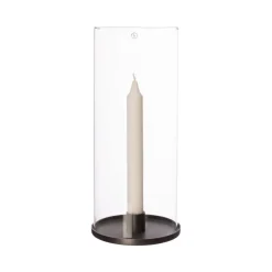Photophore pour bougies chandelier 28 cm, Aluminium noir