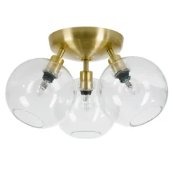 Plafonnier Gloria Ø33 cm, Laiton-transparent