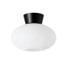 Plafonnier Verre opale Bullo Ø27 cm, Noir mat