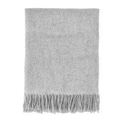 Plaid en laine Sandstone 130x180 cm, Gris clair