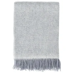 Plaid en laine Sandstone 130x180 cm, Mélange bleu-gris