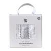 Plaid Pom Pom en mousseline 40x40 cm, lot de 3, Pearl & Giraffe gray