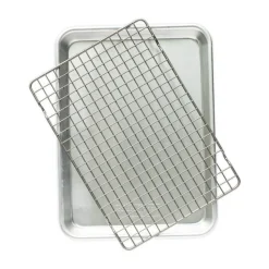 Plaque de cuisson quarter sheet Naturals avec grille, Argent