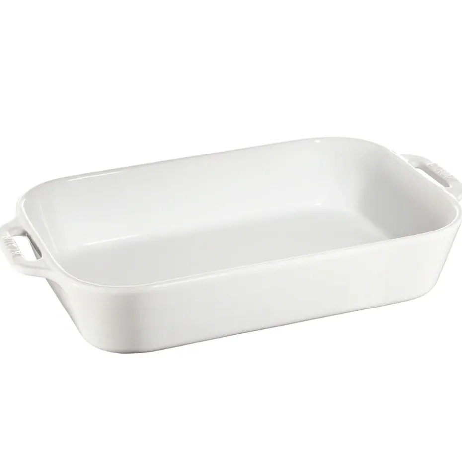 Plat de cuisson rectangulaire Staub 34 x 24 cm, blanc