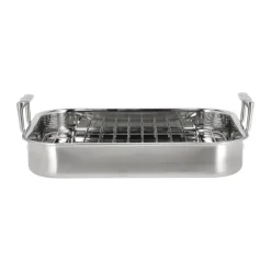 Plat à four avec grille Somme 32x26,5x5,5 cm, Acier inoxydable