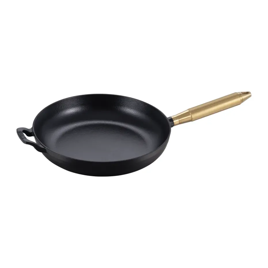 Poêle en fonte noire Buster & Punch Ø28 cm, Poignée en laiton
