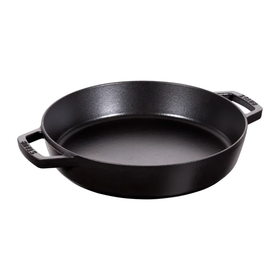 Poêle à frire Staub fonte 2 poignées noire, Ø26 cm