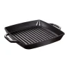Poêle à griller Pure Staub fonte carrée noire, 28 cm