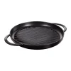 Poêle à griller Pure Staub fonte ronde noire, Ø30 cm