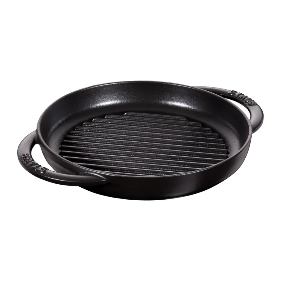 Poêle à griller Pure Staub fonte ronde noire, Ø22 cm