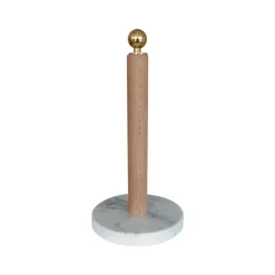 Porte-rouleau de cuisine, Chêne, bouton en laiton