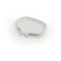 Porte-savon Soap Saver Flow avec bec d’écoulement en béton, Blanc