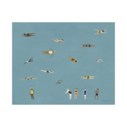 Poster Swimmers, Blue, 40x50 cm