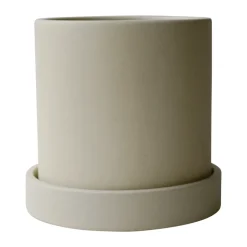 Pot Ø10 cm avec soucoupe Grow, Sandy creme