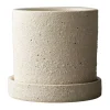Pot Ø10 cm avec soucoupe Grow, Crème structure