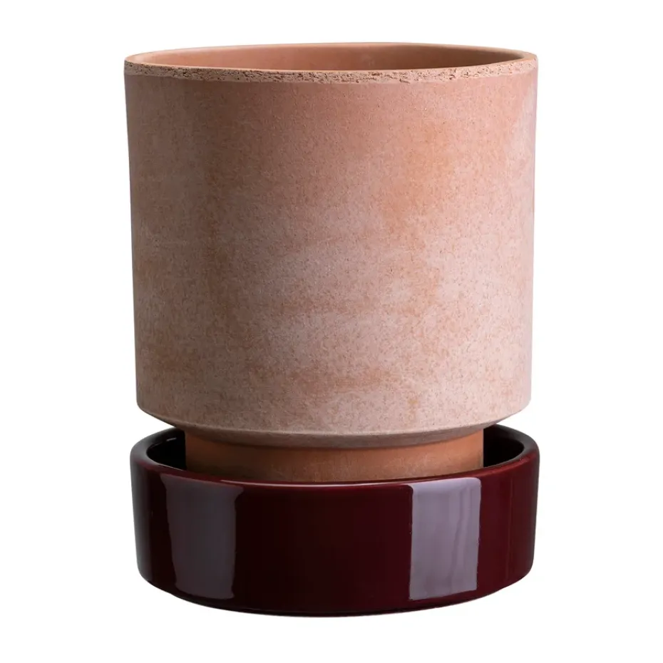 Pot Hoff, Ø18 cm, Raw Rosa-Deep Burgundy